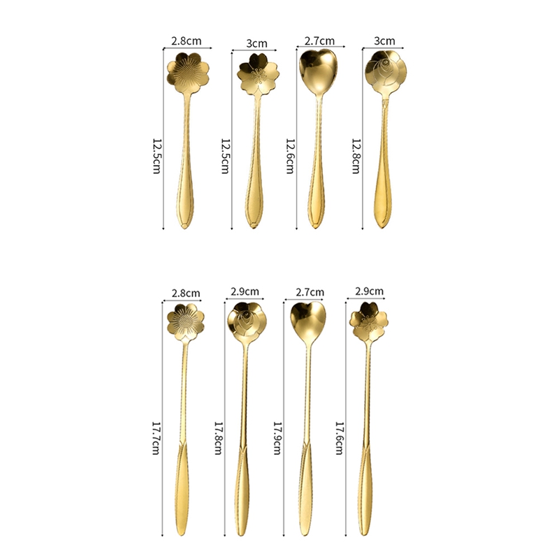 Coffee Tea Replacement - Cuchara de café dorada con flor