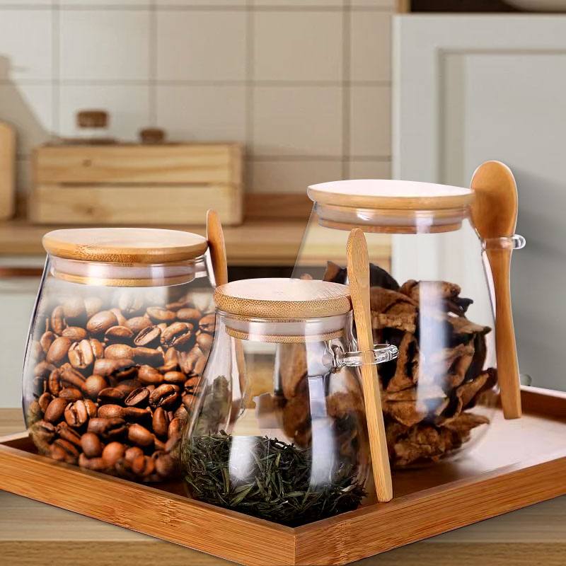Coffee Tea Sugar Canisters - Tarro de vidrio sellado de 34oz