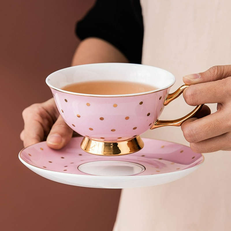 Tea Coffee Pot Set - Tazas de Café de Cerámica Rosa
