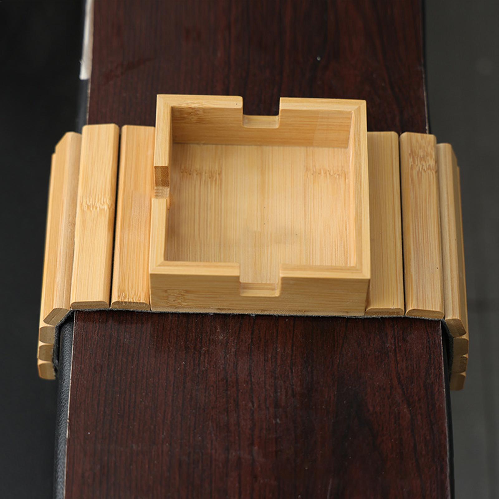 Bamboo Tea Tray - Portavasos para Sofá, Bandeja de Madera