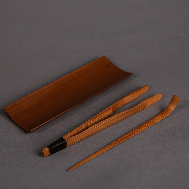 Gongfu Tea Set - Juego de vajilla carbonizada de bambú,