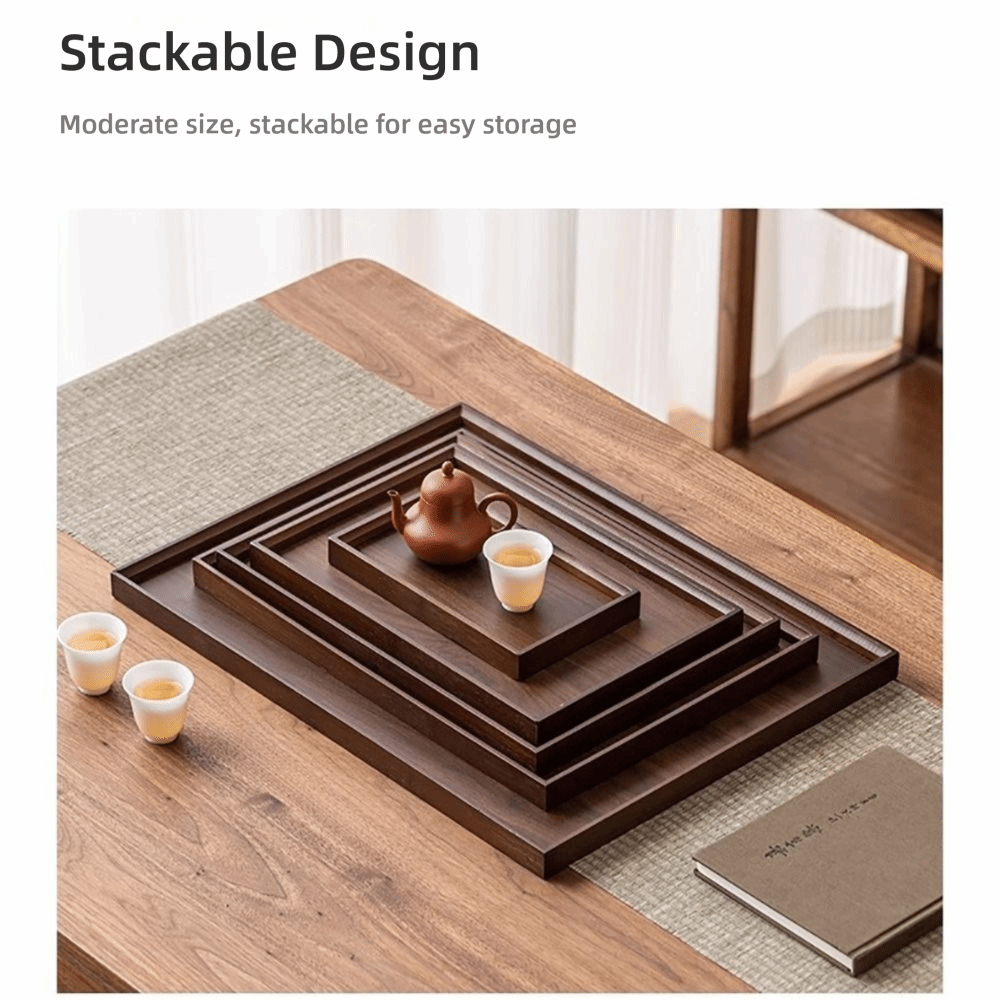 Bamboo Tea Tray - Bandeja Decorativa de Bambú Natural, Bandeja