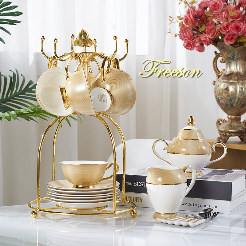 Tea Coffee Pot Set - Juego de café de porcelana de