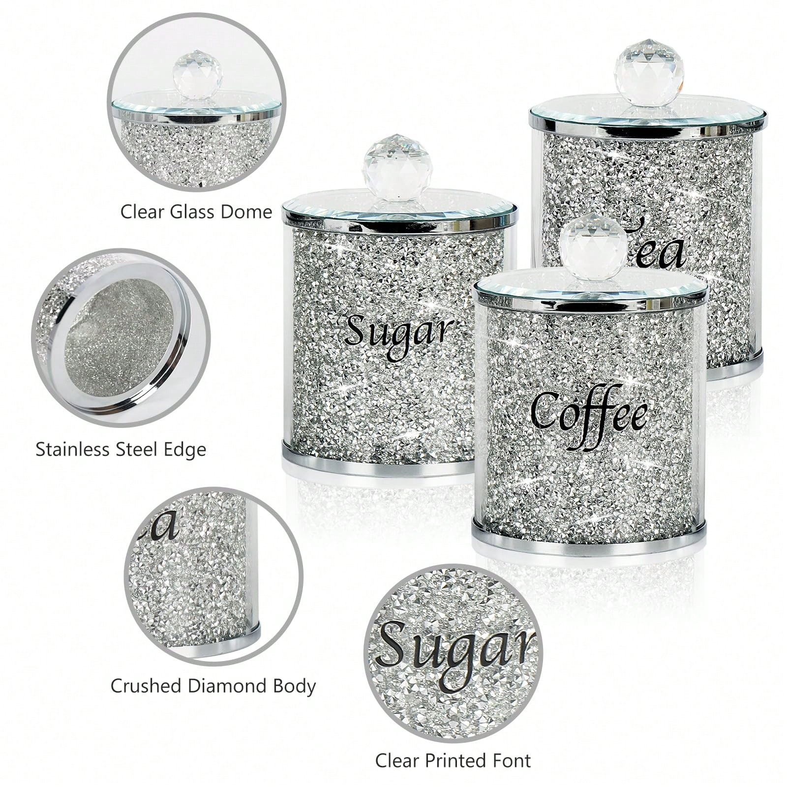 Coffee Tea Sugar Canisters - Juego de recipientes para café, azúcar