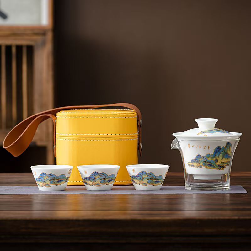 Gongfu Tea Set - Juego de Té de Porcelana Blanca