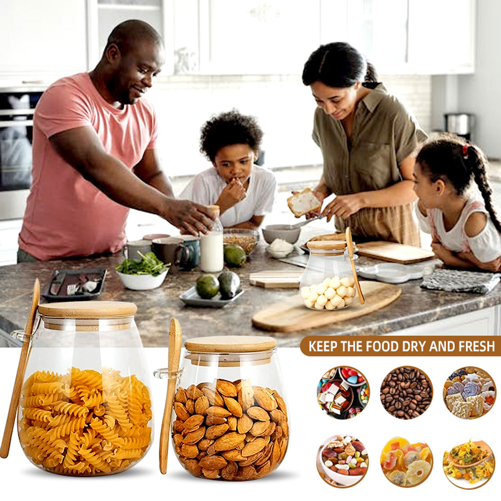 Tarro de vidrio sellado de 34o - Coffee Tea Sugar Canisters reseña y precio
