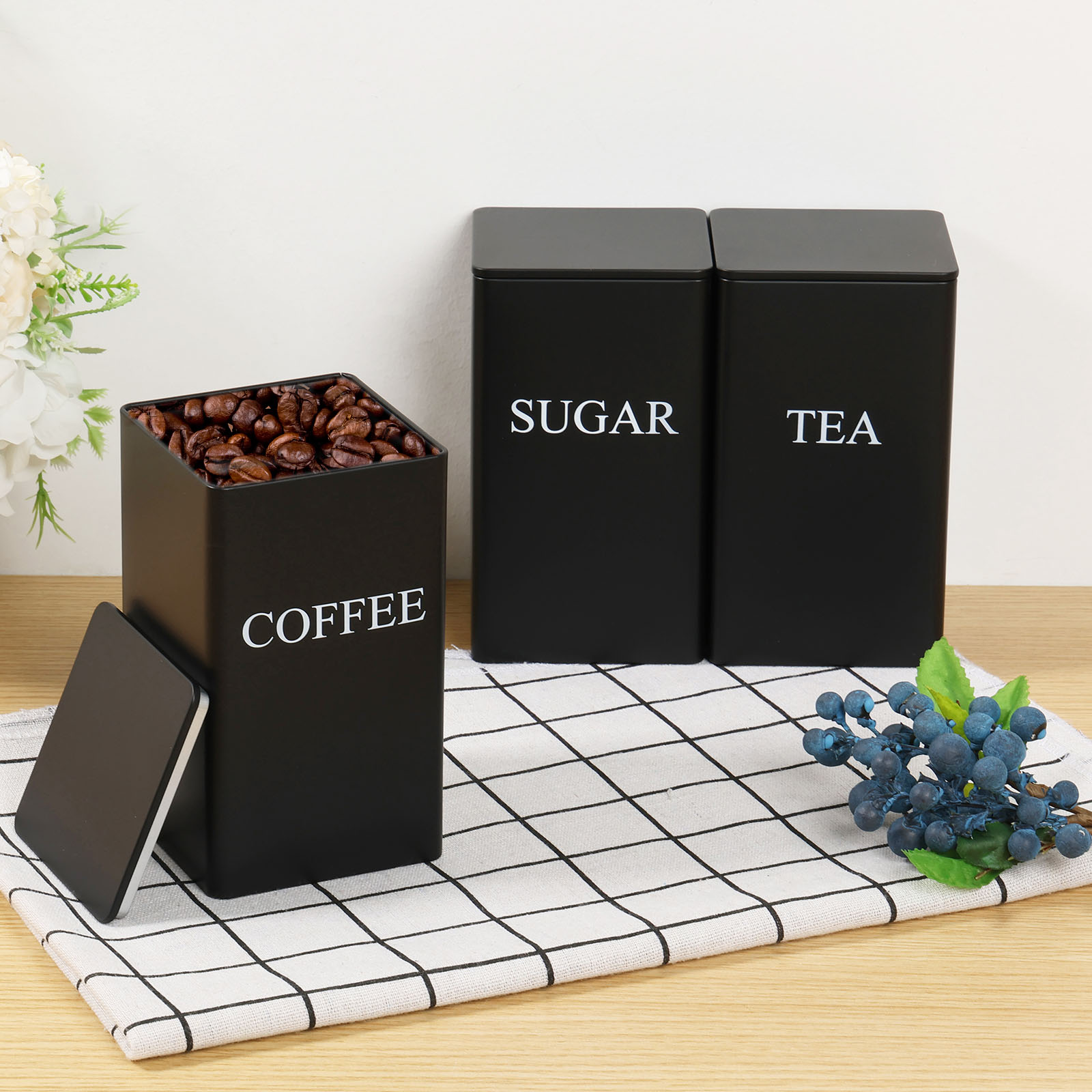 Botes de almacenamiento de gra - Coffee Tea Sugar Canisters reseña y precio