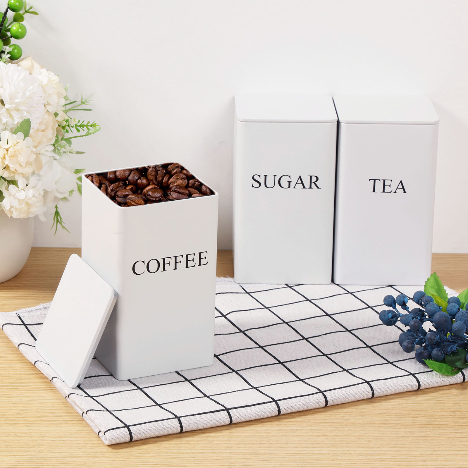 Botes de almacenamiento de gra - Coffee Tea Sugar Canisters reseña y precio