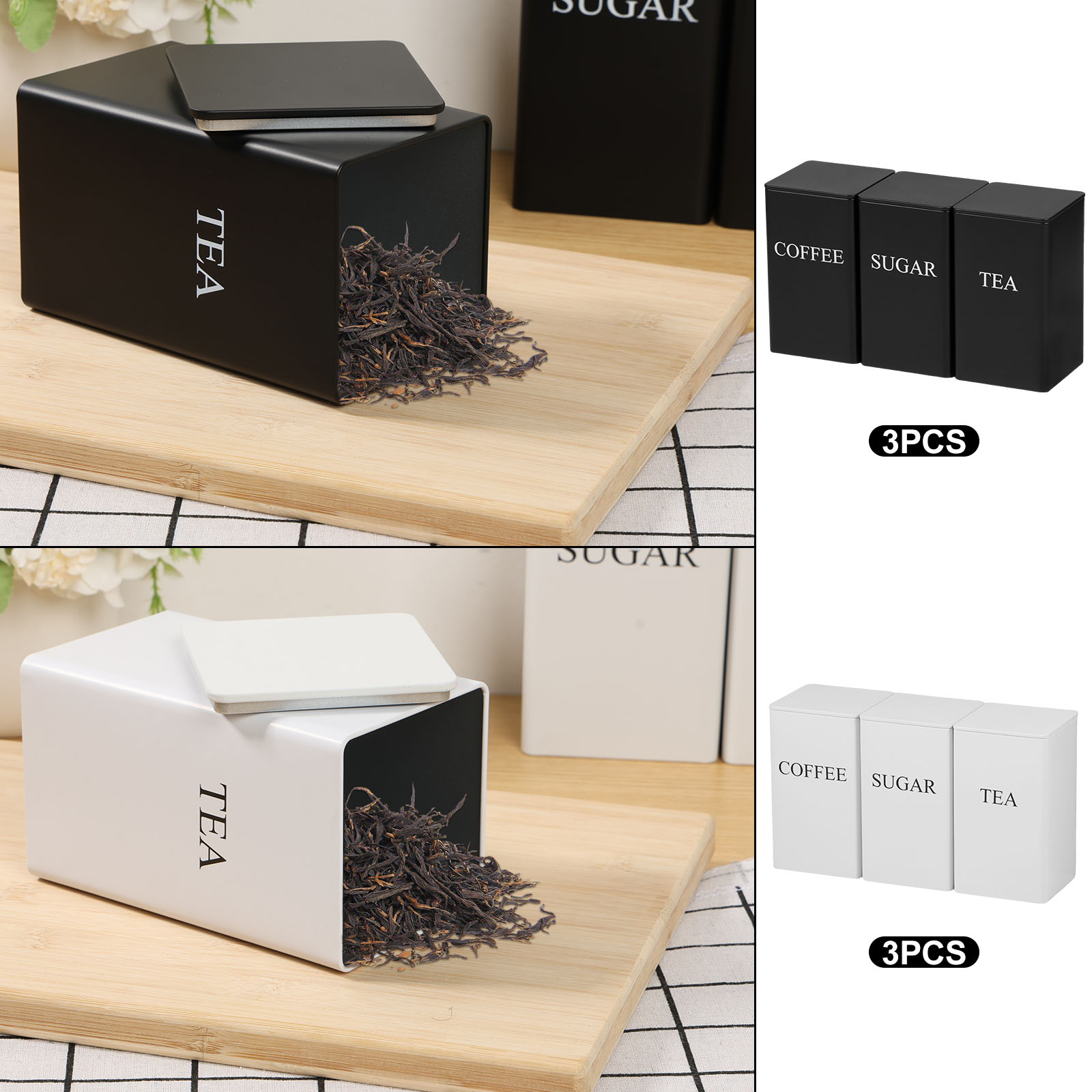 Botes de almacenamiento de gra - Coffee Tea Sugar Canisters reseña y precio