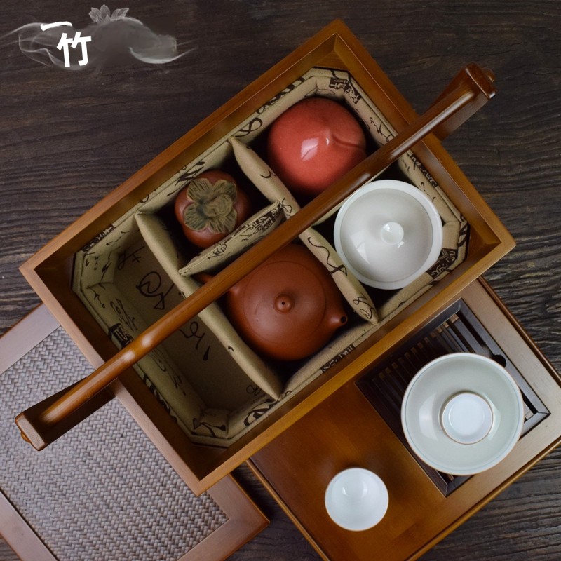 Caja de Almacenamiento Portáti - Bamboo Tea Tray reseña y precio
