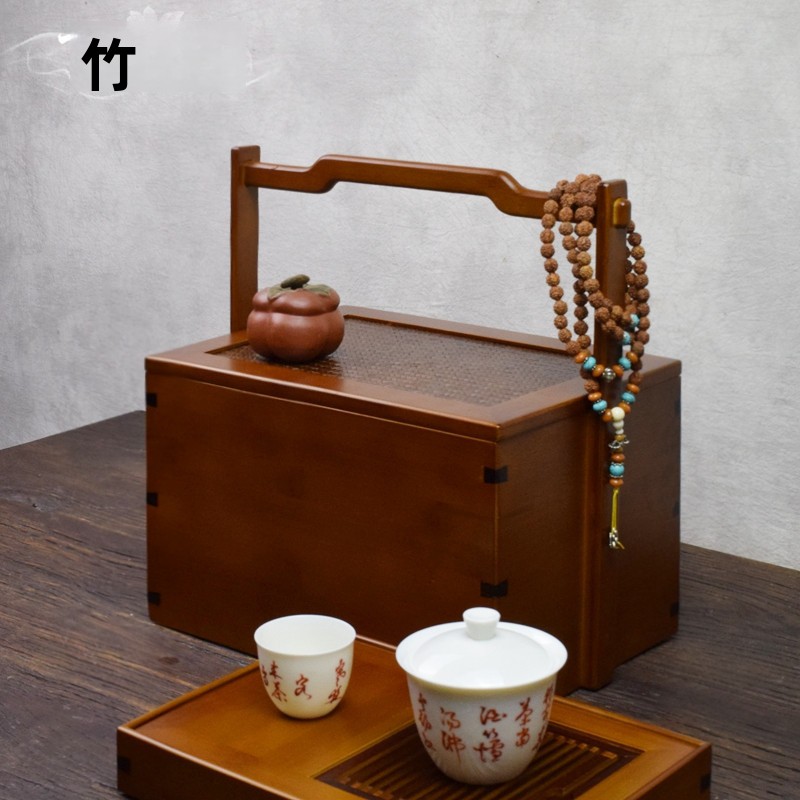 Caja de Almacenamiento Portáti - Bamboo Tea Tray reseña y precio