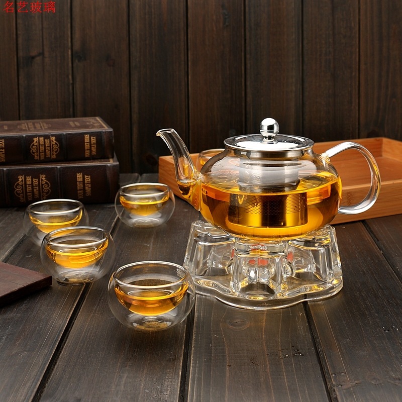 Tetera de cristal resistente a - Tea Coffee Pot Set reseña y precio