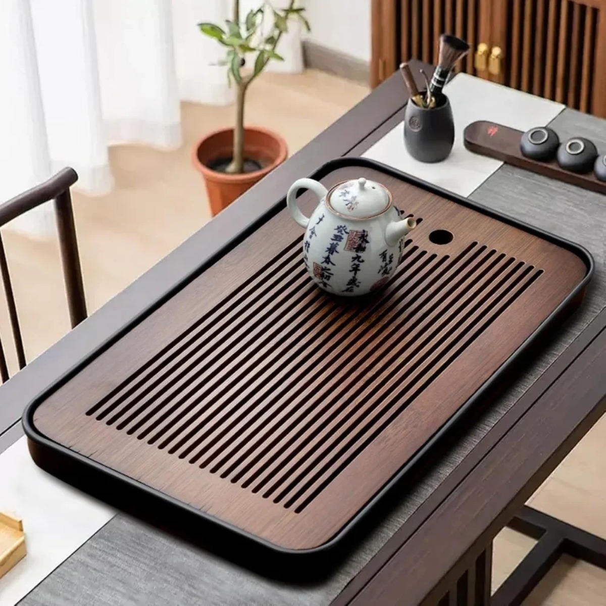 Mesa de té de bambú desmontabl - Bamboo Tea Tray reseña y precio