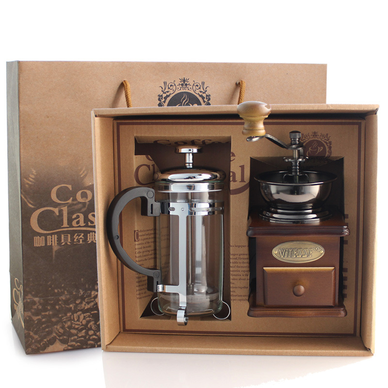 Juego de molinillo de café par - French Press Glass reseña y precio