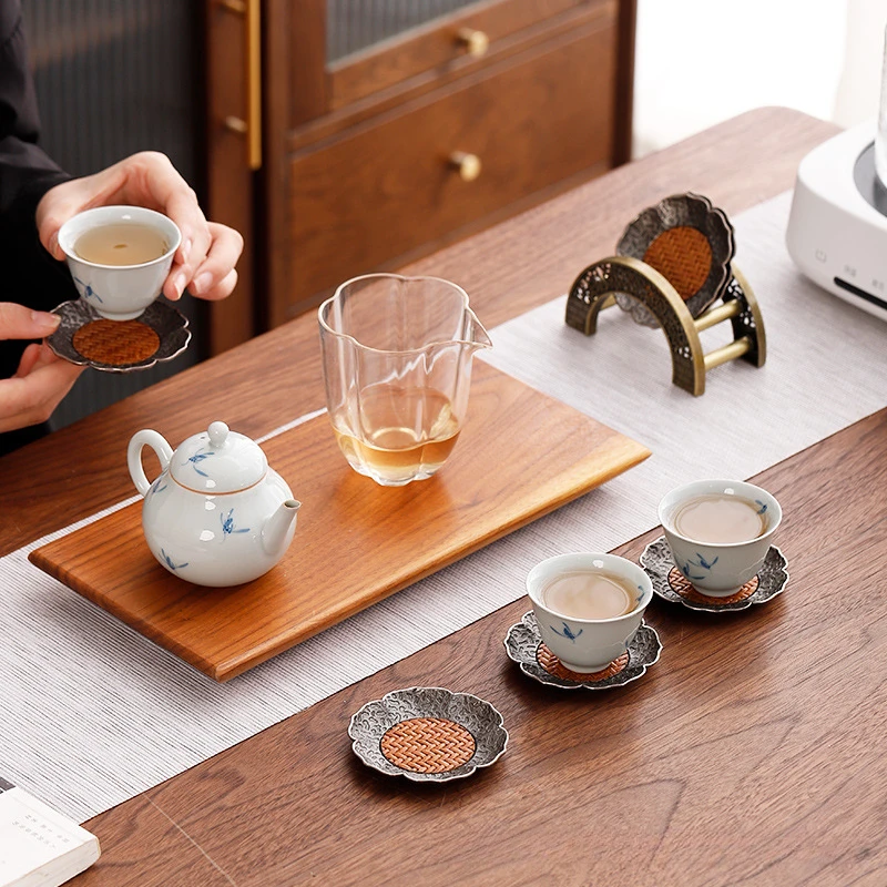 Posavasos de aleación de plata - Bamboo Tea Tray reseña y precio