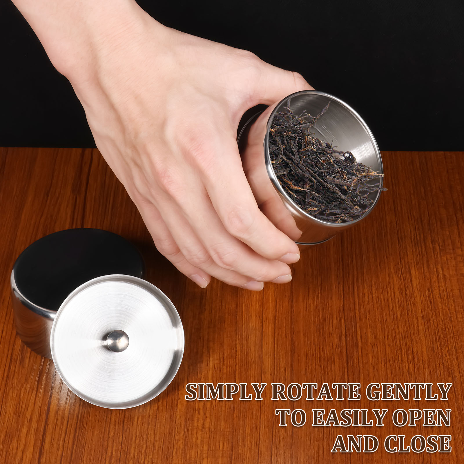 Latas de hojas de té de acero  - Coffee Tea Sugar Canisters reseña y precio