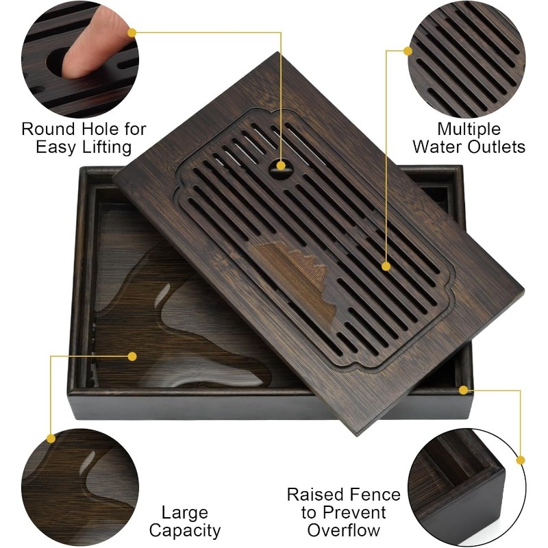 1 bandeja de té de bambú, band - Bamboo Tea Tray reseña y precio
